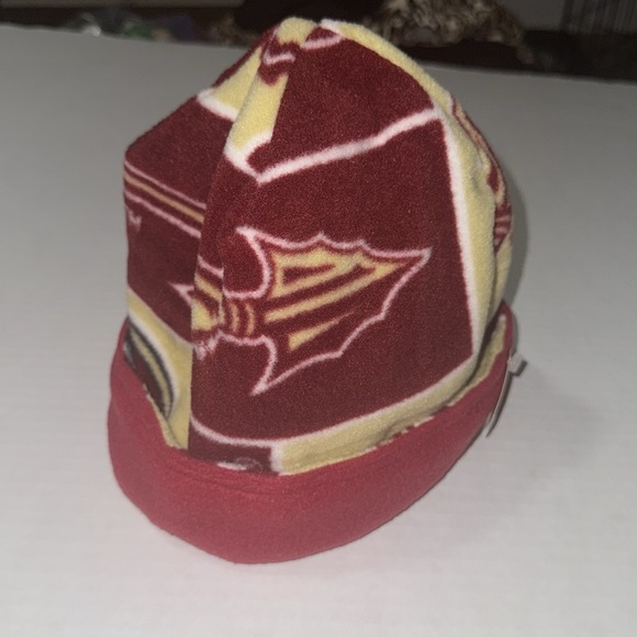 Handmade By Mad FSU Garnet & Gold Patterned Fleece Beanie Warm Cozy Size Large - Picture 3 of 7